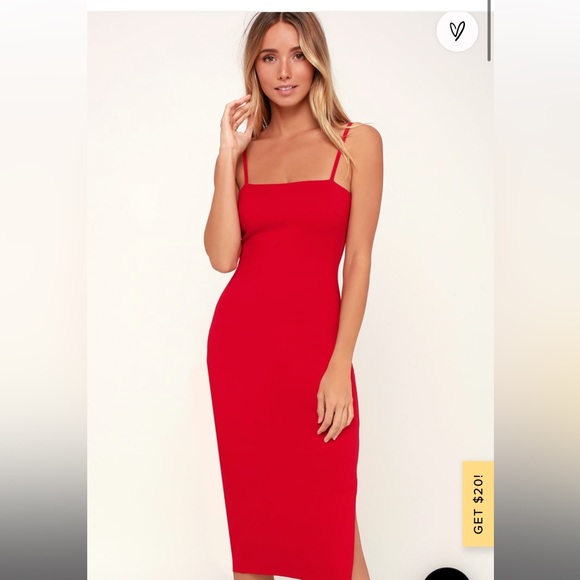 Lulus Dresses & Skirts - Lulus Paulina Red Bodycon Midi Dress